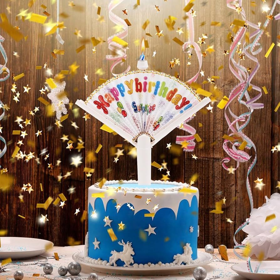 Candle Surprise - Świeczka urodzinowa wielokrotnego użytku z wentylatorem,