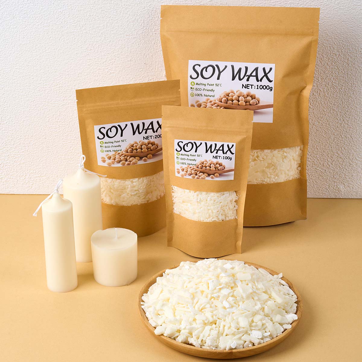Candle Making Supplies For Beginners - 1-punktowy czysty biały wosk sojowy do