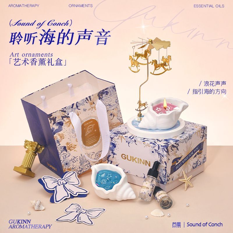 Candle Souvenir - Zestaw aromaterapeutyczny z muszlami, ozdoba do