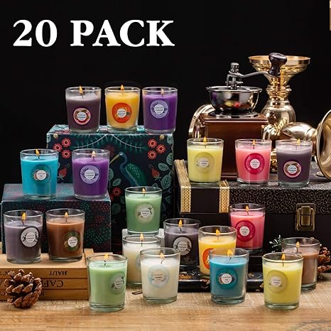 Candle Supplies Glass Jars - 20 zestawów zapachowych świec (6,6 cm