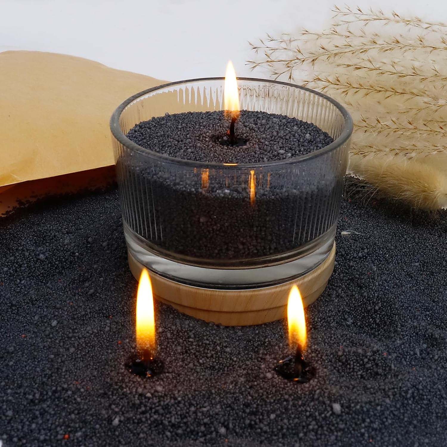 Candle Supplies In Bulk - Czarny piasek do świec z knotem,