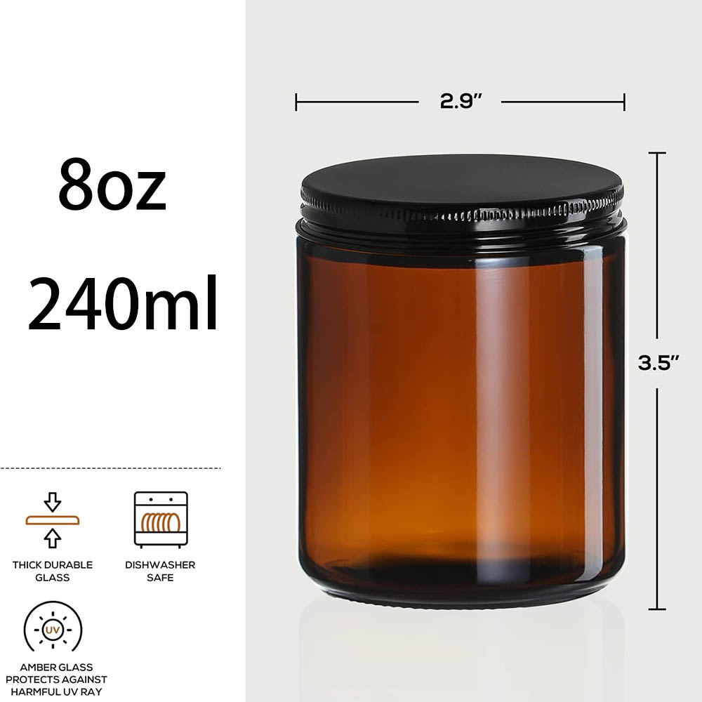 Słoiki z brązowego szkła o poj – Candle Supplies Glass Jars recenzja i cena